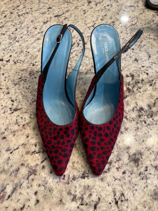Dolce & Gabbana Shoes - Dolce & Gabbana Ponyhair Animal Print Slingback Pumps 39